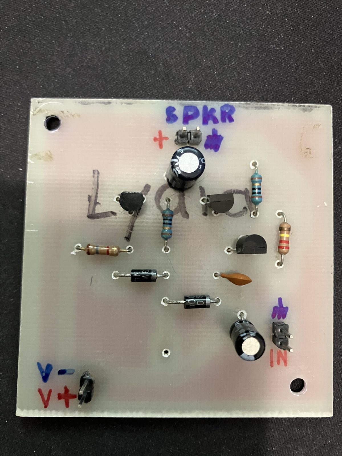Component side of the amplifier board