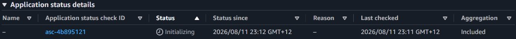 Application status details on the replacement instance: Initializing, aggregation Included