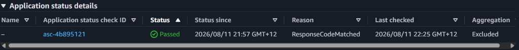 Application status details: check asc-4b895121 passed with ResponseCodeMatched, aggregation Excluded