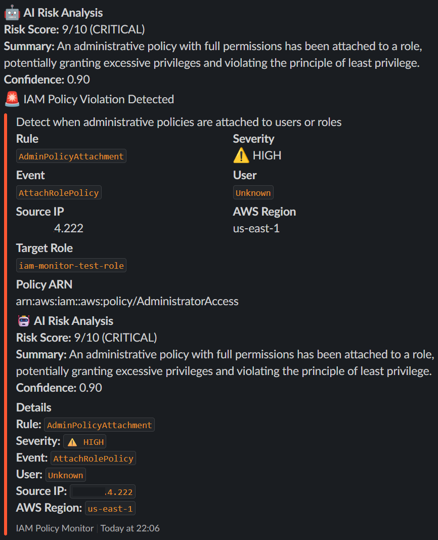 Slack violation detected